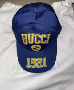 GUCCI グッチ ベースボールキャップ ブルー イエロー　Sサイズ　新品未使用のサムネイル