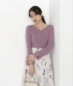 新品★未使用★proportion★ ハンドウォッシャブルハートカットリブニット