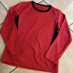 赤 長袖アンダーシャツ メッシュ素材 野球、サッカーの練習着に 140cm