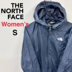 ザノースフェイス☆マウンテンパーカー　レディース　S ネイビー　刺繍ロゴ