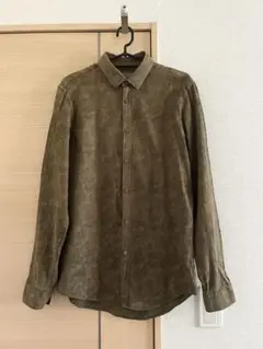 ZARA MAN カモフラ柄 長袖シャツ カーキ M スリムフィット