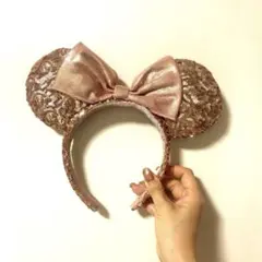 ミニー　スパンコール　カチューシャ　ディズニー