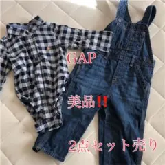 【美品‼️⠀】GAP オーバーオール デニム＆チェックシャツのセット売り