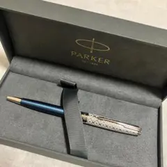 美品箱付き✨パーカー ボールペン デュオフォールド ブルーマーブル
