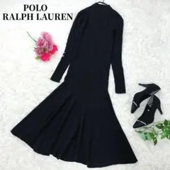 美品 POLO RALPH LAUREN ニットワンピース ロングワンピース 黒