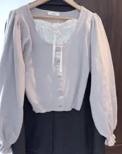 evelyn ハートビジューニット 長袖　ピンク　エブリン　トップス