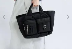 美品】jeanasis ジーナシス 2way ナイロンポケットトート カーキ 