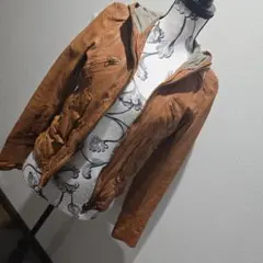 スコットクラブ★美品★ブラウン レザー ジャケット フード付き
