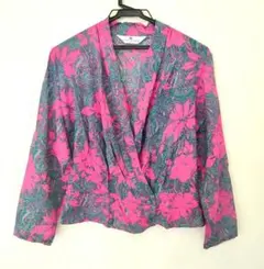 PierreBalmain　東京ブラウス　花柄ラップブラウス 長袖 Мサイズ相当のサムネイル
