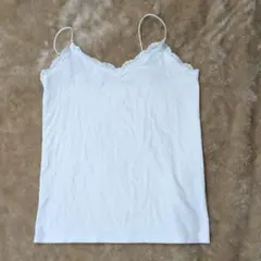 【未使用】GU ジーユー スタイルドライ キャミソール(リブ・レース) M 白