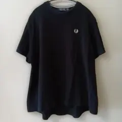 【日本製】Fred Perry 鹿の子 Aライン Tシャツ UK 10（黒）