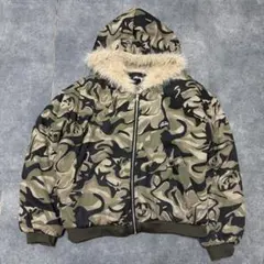 【超人気】Stussy 迷彩 ファージャケット 短丈 y2k ストリート 古着のサムネイル