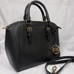 MICHAEL KORS ブラック ショルダーバッグ ハンドバッグ レザー 黒