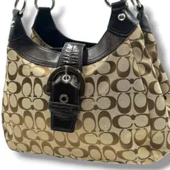 COACH ホーボー ワンショルダーバッグ ターンロック シグネチャー