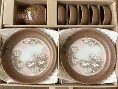 うさぎと桜の絵柄 蕎麦　天ぷら 食器セット 徳利 お猪口 皿のサムネイル