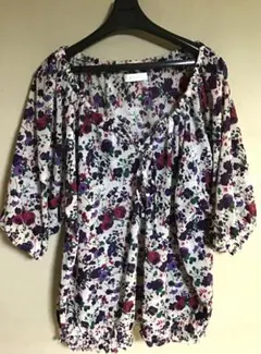grove 花柄 チュニック 七分袖