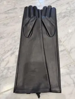黒のレザー ロンググローブ　約45cm サイズS
