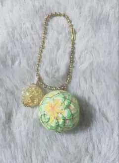 ハンドメイド 手毬とビーズのストラップ(205)