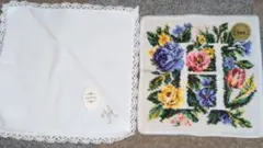 FEILER 花柄 タオルハンカチ イニシャル H 2枚セット まとめ売り