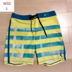 Hurley.イエロー.ボードショーツ.サーフパンツ.W32.L