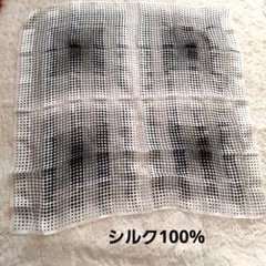 ​【高級シルク100%】大判スカーフ 86×86