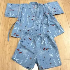 ミキハウス青色金魚トンボ柄甚平 90cm