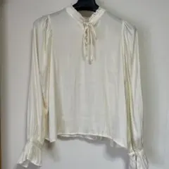 Heather サテンドット2way ブラウス