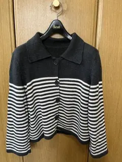 LAURA ASHLEY ボーダー柄 ニットカーディガン　ローラ・アシュレイのサムネイル