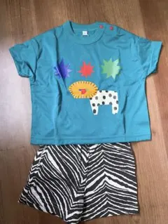 新品未使用 MARKEY'S ライオンプリント Tシャツとゼブラ柄パンツ 80
