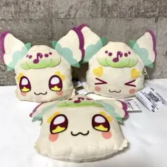 キミとアイドルプリキュア♪ ストラップ付き顔型ぬいぐるみポーチ 3個セット