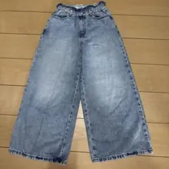 GU 150 キッズワイドパンツデニム