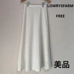 LOWRYSFARM★ドット柄ロングスカート フレアスカート ブラック ホワイト