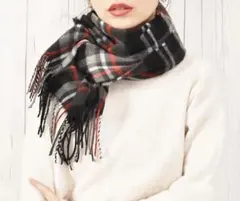 チェック柄アクリルマフラー