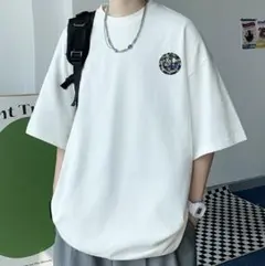 Tシャツ　ニコちゃんマーク　スマイリー　バックプリント　ストリート　韓国　英字