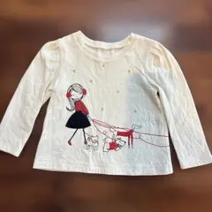 baby gap長袖カットソー 女の子と犬のイラスト