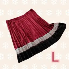 【新品未使用】ベルベットプリーツスカート L