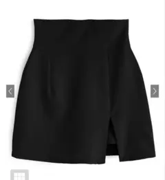 GRL グレイルインパン付きハイウエストスリットミニスカート ブラック S