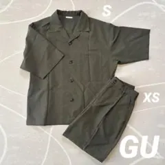 【GU】オリーブグリーン セットアップ 半袖シャツ/パンツ