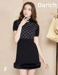 お値下げ‼️新品タグ付き★Darichダーリッチチェックファーニットミニワンピース