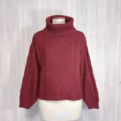 【INGNI】長袖 タートルネックニット セーター ケーブル編み ゆったり