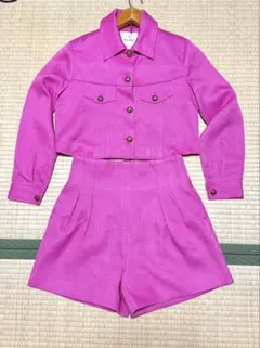 ELISE セットアップ ピンク 韓国風 ジャケット 美品 M OL 大人可愛い