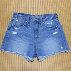 AMERICAN EAGLE ダメージショートパンツ　ライトブルーデニム