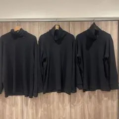 ユニクロ　超極暖ヒートテックタートルネック　ブラック　3枚セット　XXL、3XL