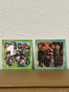 忍たま乱太郎 ステッカー付きビスケットの段 6年生 集合絵2枚セット