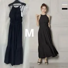 ブラック　4615 ディアバイローブドフルール　ロングキャバドレスSuga