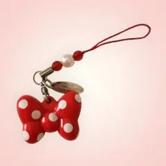 ミニーちゃん　リボン　キーホルダー　ストラップ　ディズニーランド