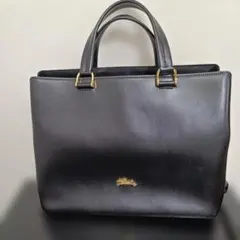 LONGCHAMP 黒 レザー ハンドバッグ 収納袋付き