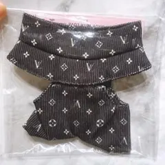 ラブブ モノグラム柄 着せ替え服 帽子 オールインワン ブラック コーデュロイ