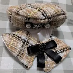 ぬい服　ぬいぐるみ服　ポンチョ　黄　2点セット10cm