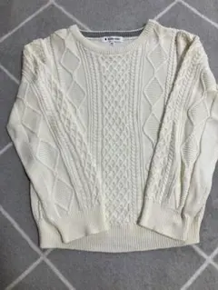 GLOBAL WORK ケーブルニットセーター キッズXL アイボリー